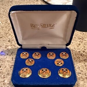 Ben Silver Princeton University Crest Enamel Blazer Button Set